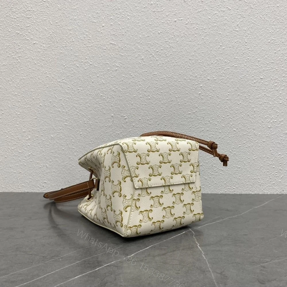 View 5 of CELINE MICRO SAILOR IN TRIOMPHE CANVAS WHITE AND TAN 17CM 10M742GCE 01TA