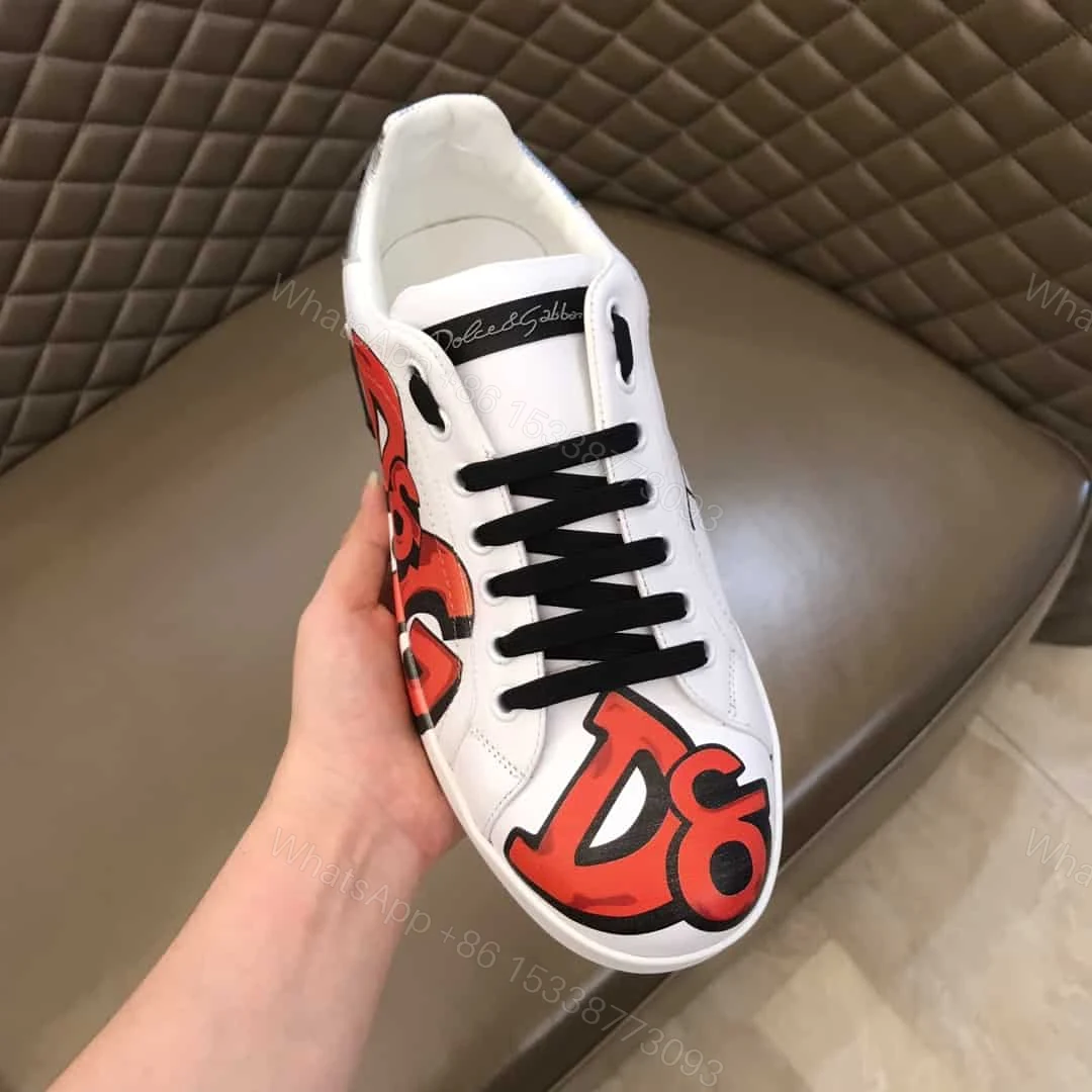 View 7 of DOLCE & GABBANA CALFSKIN PORTOFINO SNEAKERS WITH PATCHES OF THE DESIGNERS – DG02