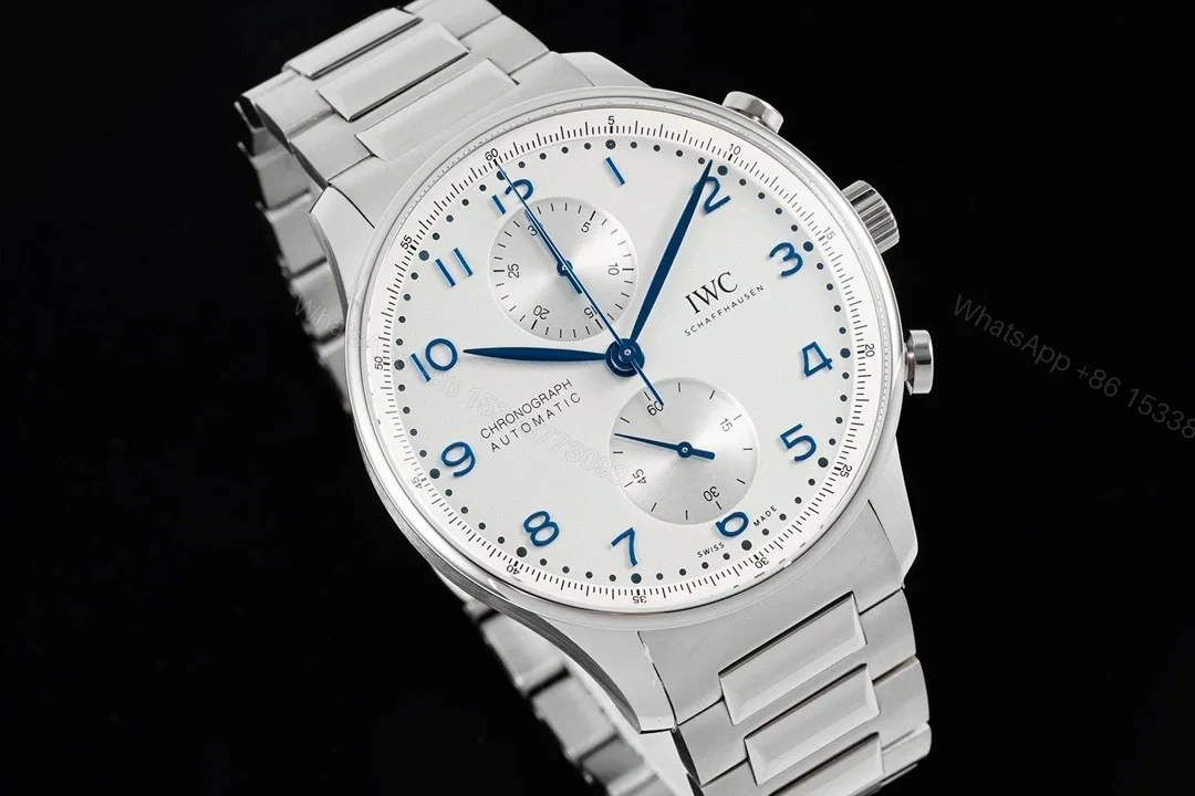 View 3 of IWC Portugieser Chronograph Stainless Steel / Silver – Blue / Bracelet IW3716-17
