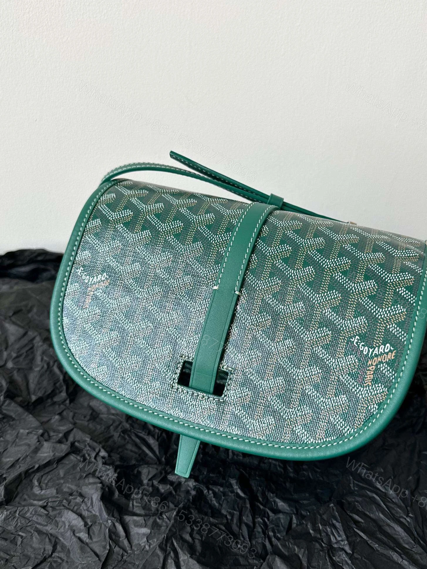 View 3 of Goyard Super Green Handbag With Pattern 22x16x7cm