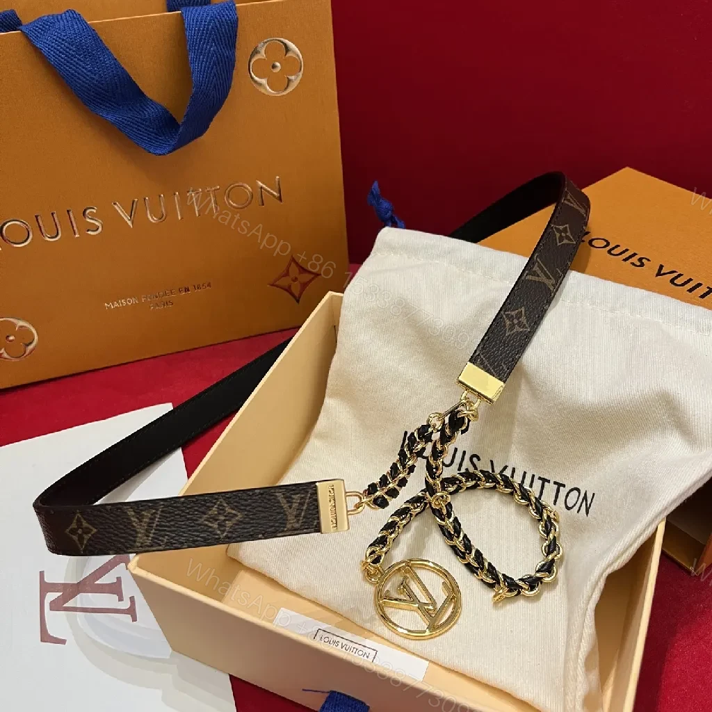 View 10 of Chic Leather & Chain Belted Necklace - Black & Gold Finish