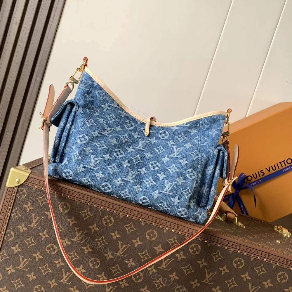 View 3 of Louis Vuitton Carryall Cargo PM Blue Denim 33Cm