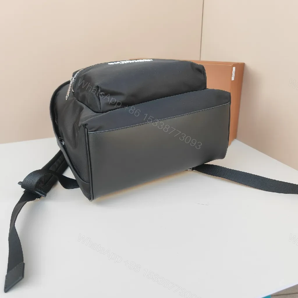 View 4 of Black Nylon Backpack with Front Pocket, Minimal Luxury, Everyday Carry