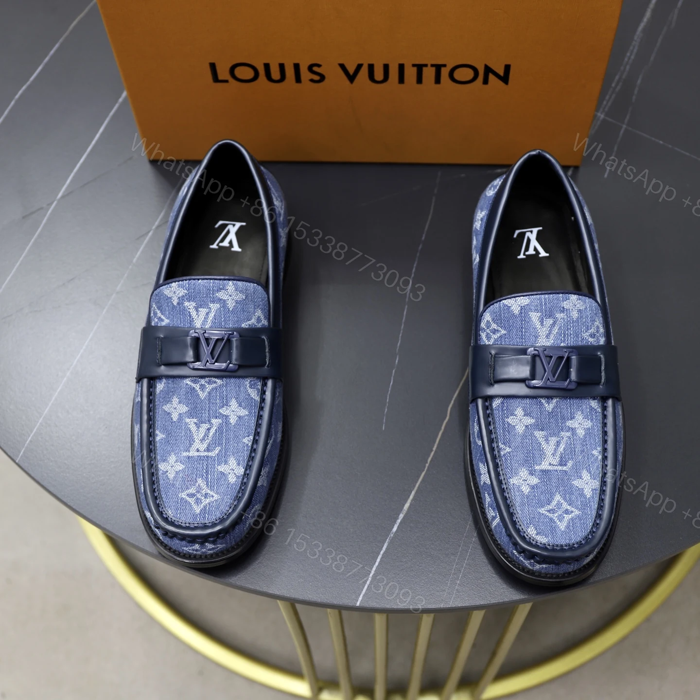Louis Vuitton 高仿Damier樂福鞋 黑格紋皮革時尚百搭款 — view 1