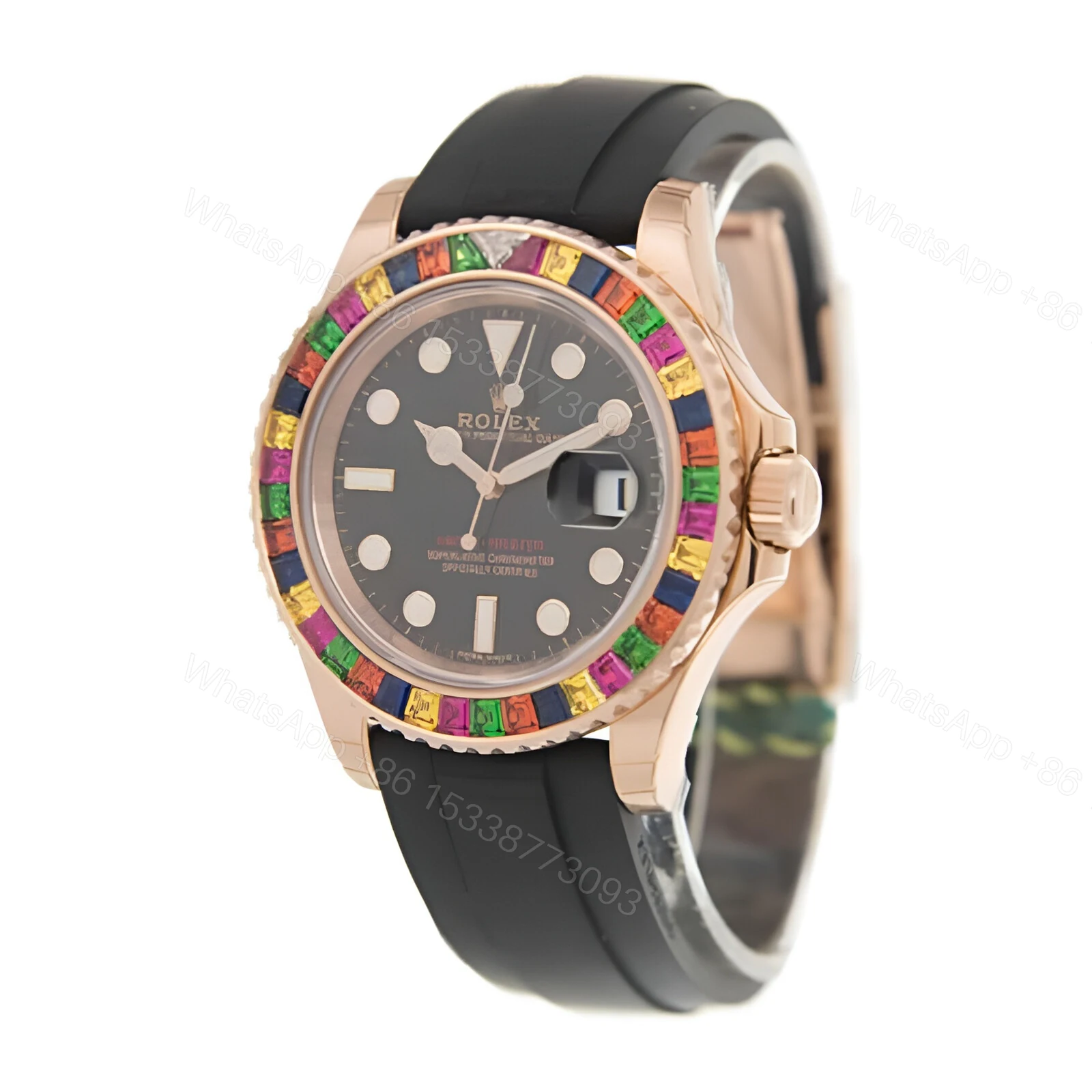 View 2 of Rolex Perpetual Yacht-Master Gem-Set Bezel 116695 SATS Replica