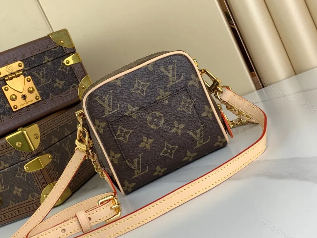 View 8 of Louis Vuitton Lv Just In Case Monogram Pattern Handbags 14x13x11cm