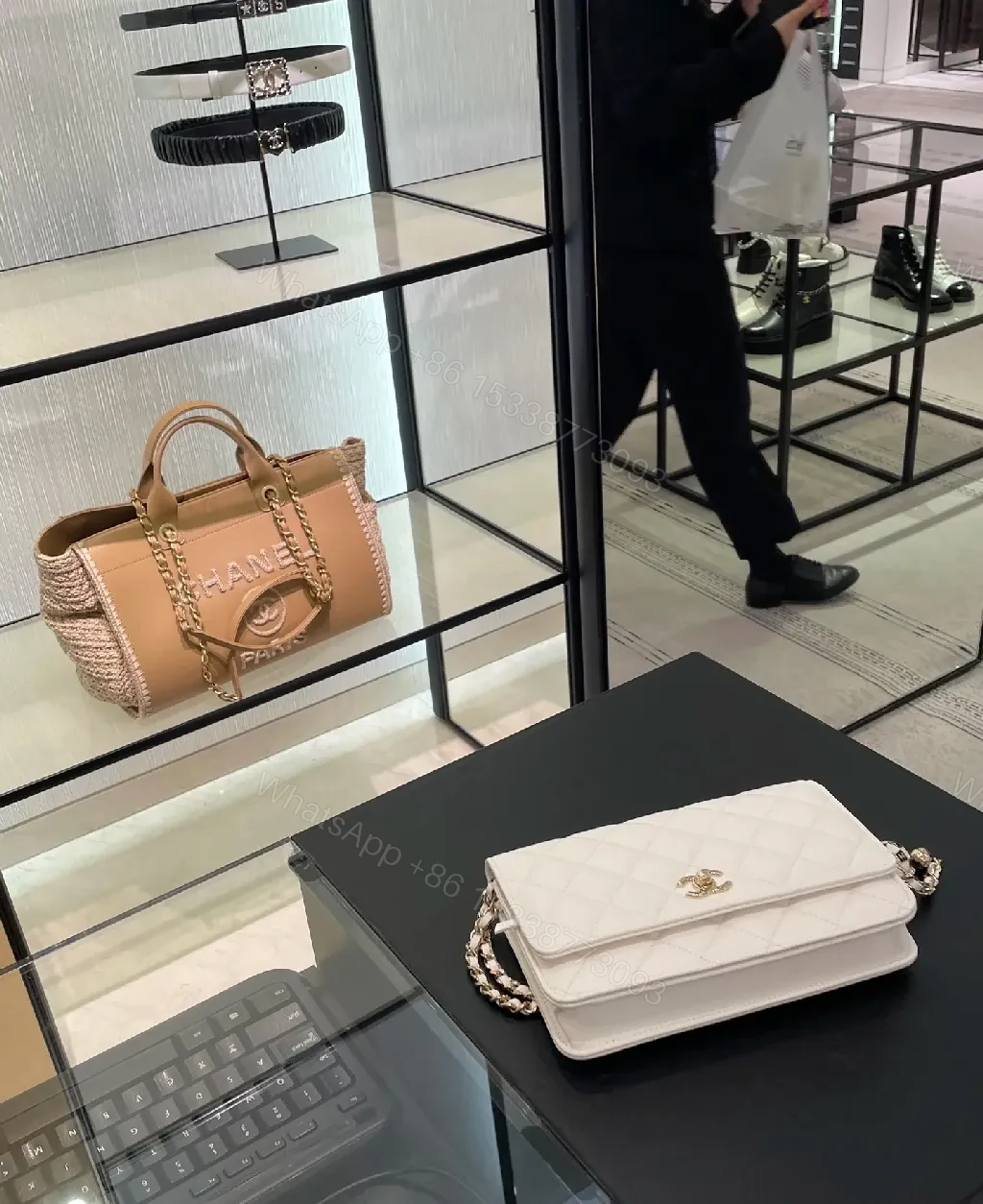 View 4 of Chanel-Style Structured Tote with Chain Accent: Everyday Luxury