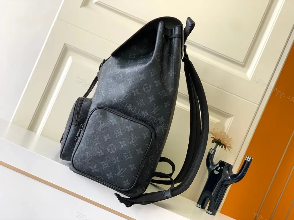 View 3 of Monogram-Print Leather Backpack: Modern Luxe Utility