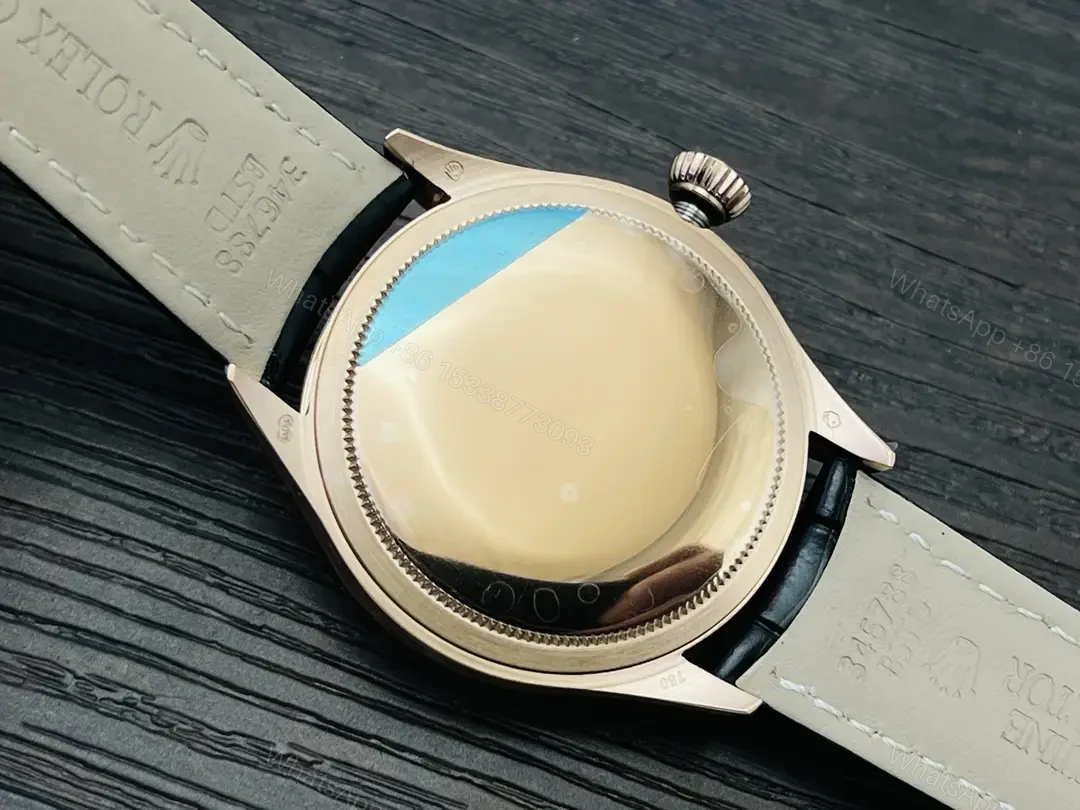 View 7 of Rolex Cellini Date 50515 39mm Everose Black Alligator Strap Watch 50515-0011