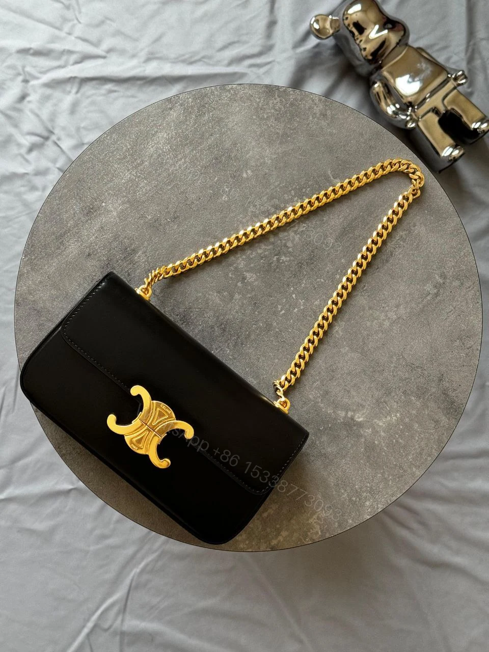 Celine Shoulder Bag Triomphe Claude Calf Leather CELINE Bags — view 1