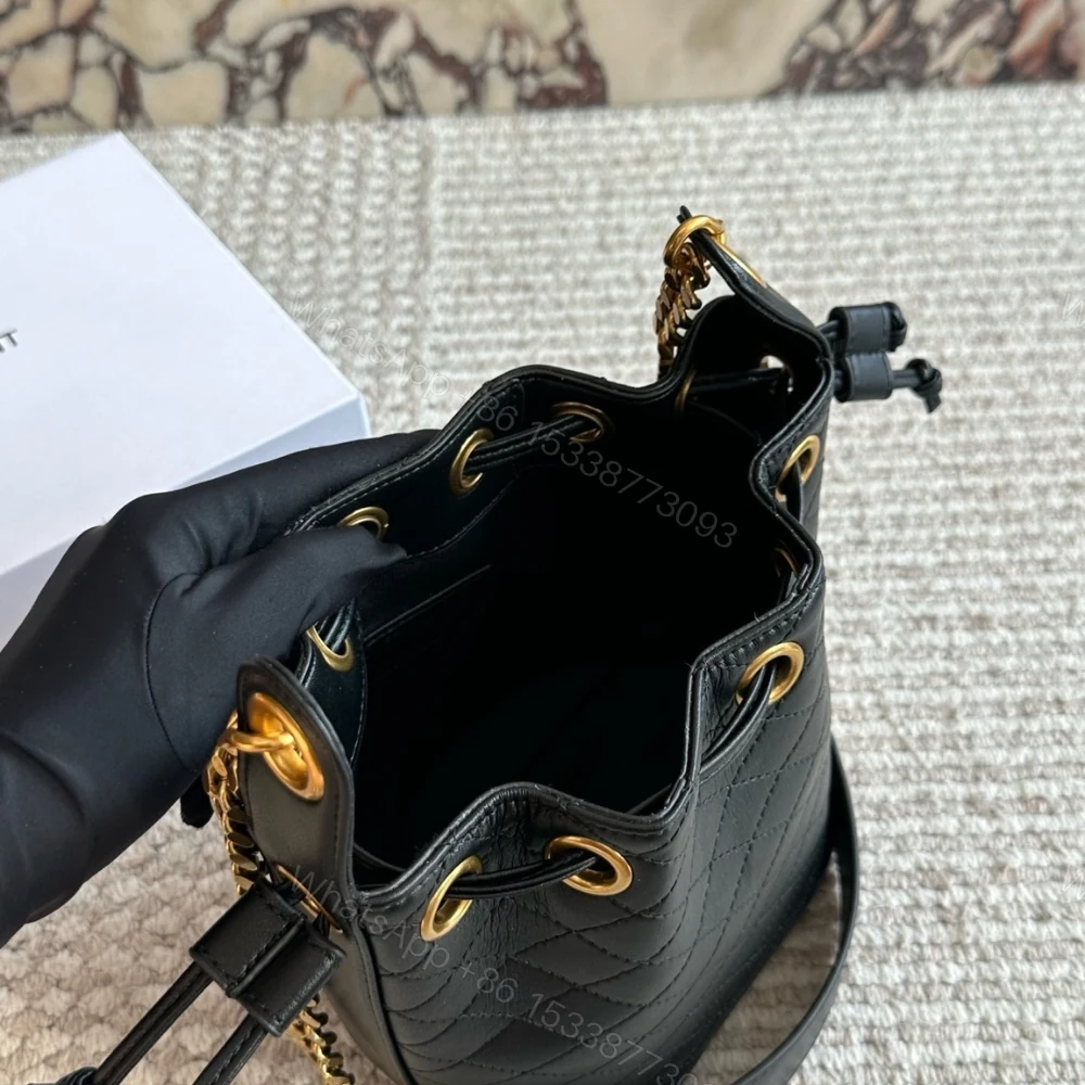 View 9 of Saint Laurent Small Cassandre Bucket Bag Black 18Cm