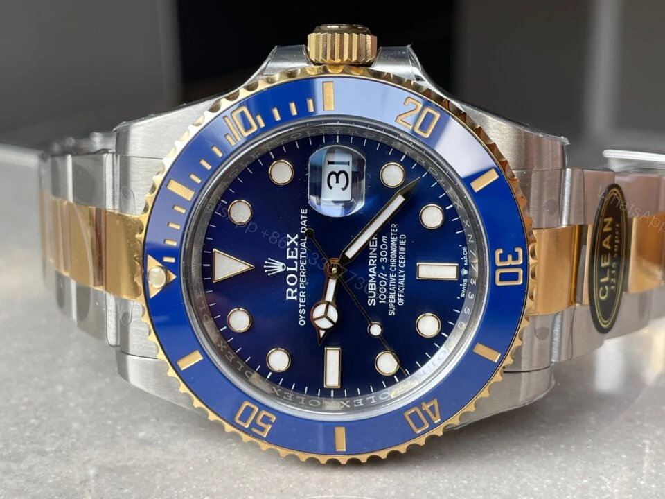 View 7 of CLEAN FACTORY 1:1 Rolex Submariner 116613LB Bluesy 904L YG/SS Blue Dial VR3235