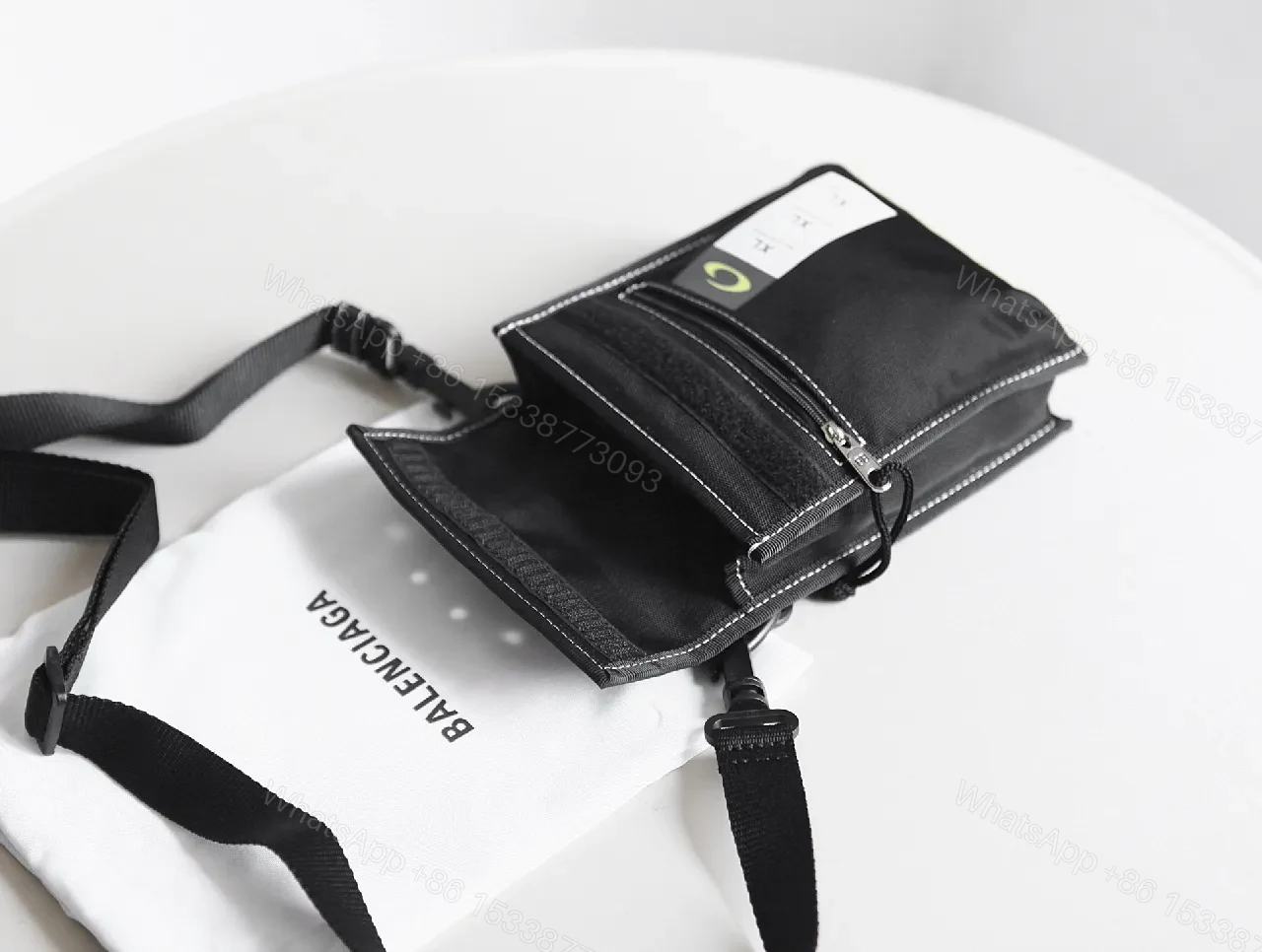 View 8 of Black Fabric Crossbody: Compact Utility Messenger, Urban Luxe, Everyday Organizer