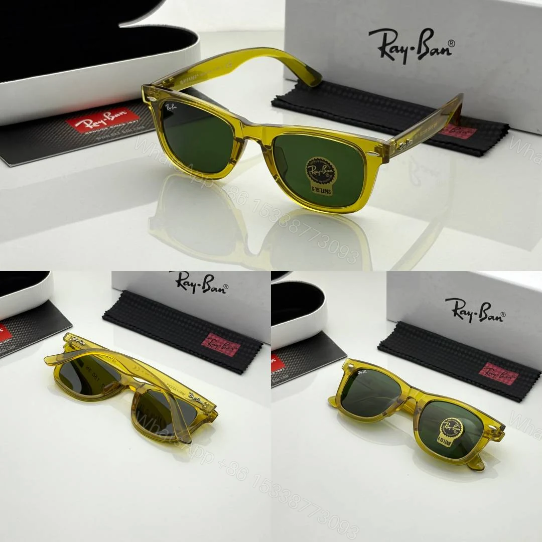 View 2 of First Copy Ray Ban 2140 Yellow Green Luxury Designer Sunglasses UV Protected Premium Eyewear