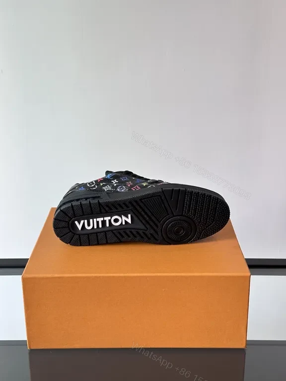 View 5 of Bold Motif Multicolor LV-Inspired High-Top Sneakers