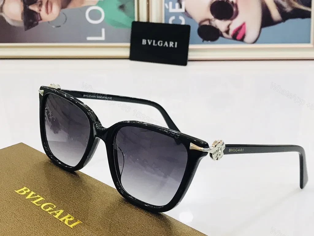 View 6 of Cream Ivory Acetate Sunglasses with BVLGARI Hardware - Luxe Pair