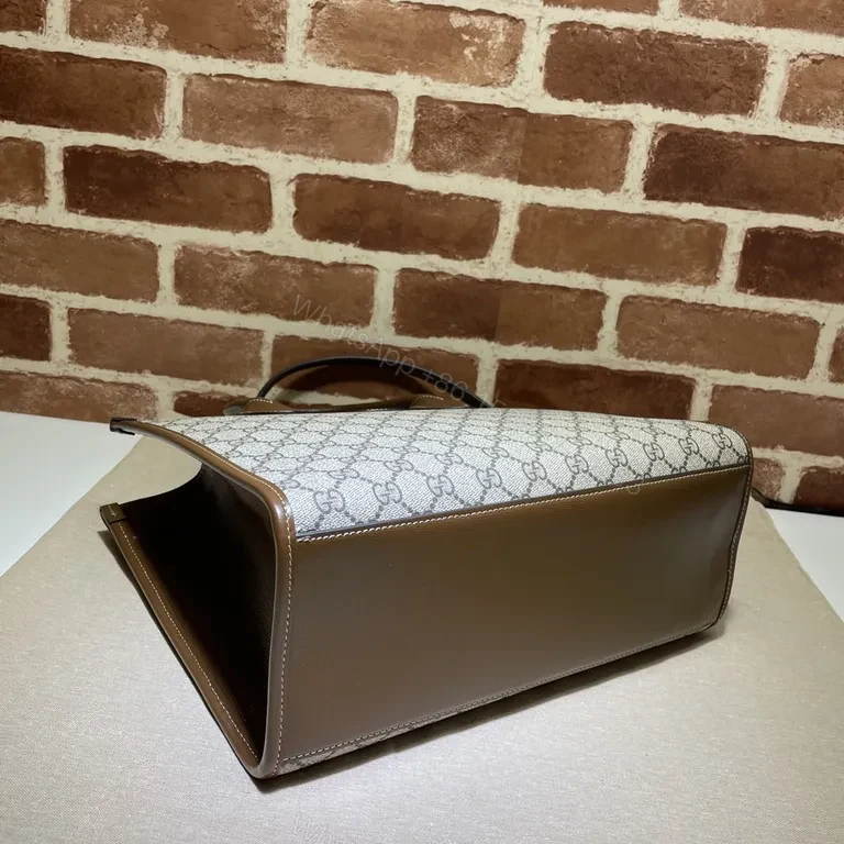 View 4 of G GG Supreme Tote: Leather-Trim Luxury Carryall