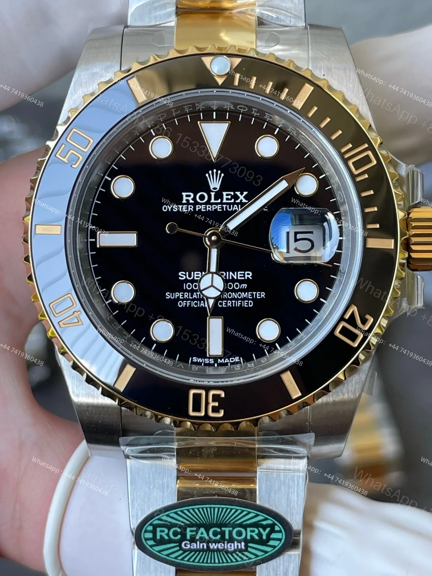 View 9 of Rolex Super Clone Watches 1:1 Submariner 126613LN Black Weighted Edition