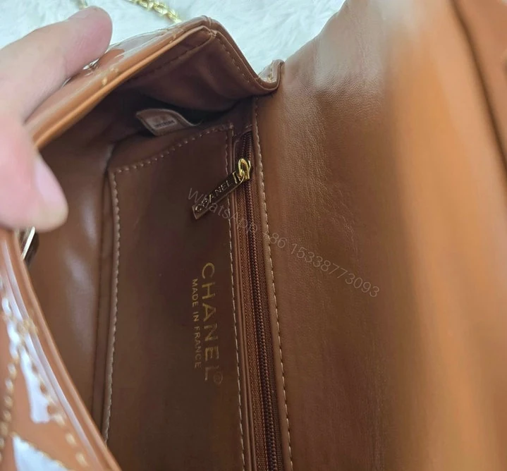 View 8 of Chanel Classic Flap Bag With Top Handle Brown B67890