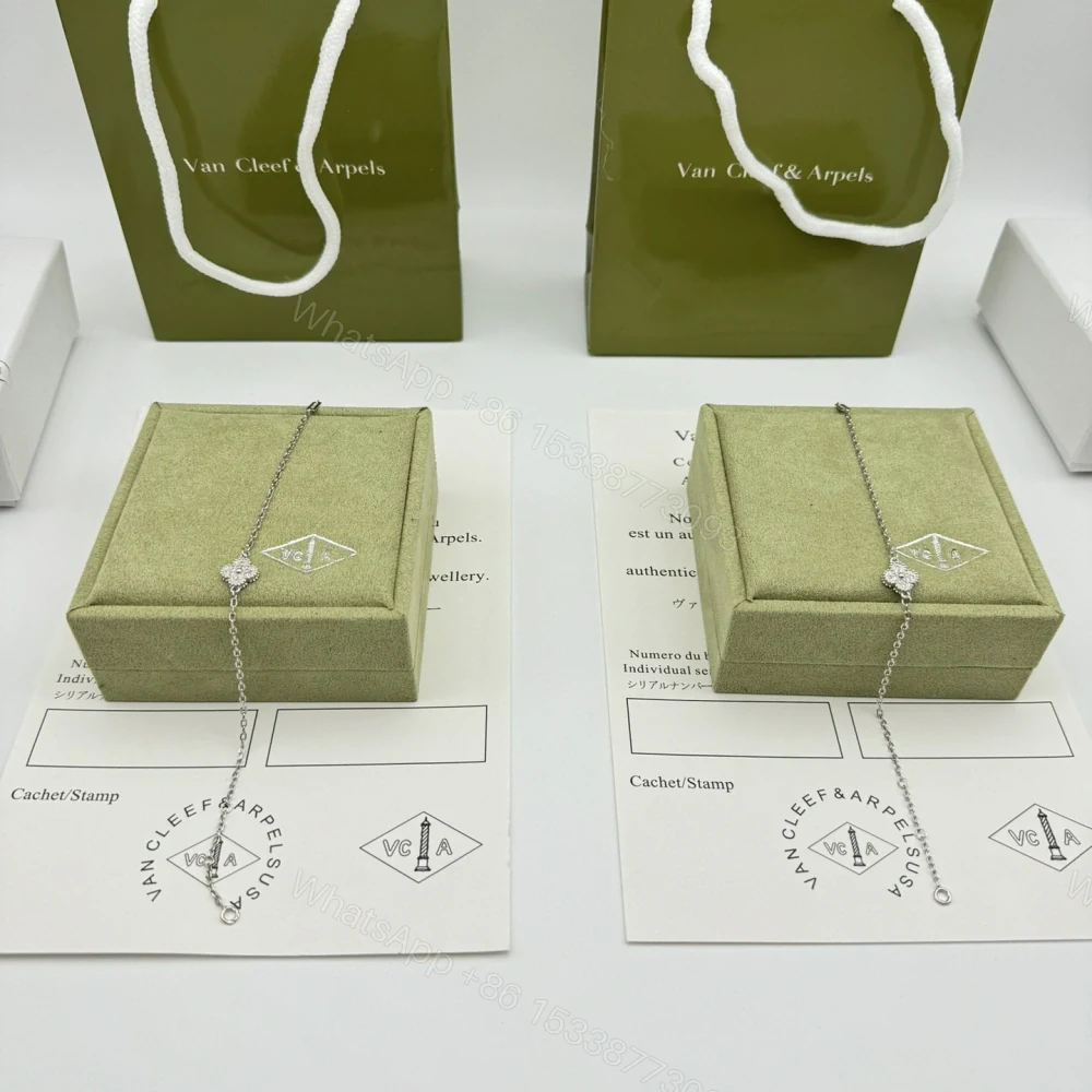 View 5 of 高仿首飾VanCleef&Arpels*RO85600鑽石單花白金手鏈