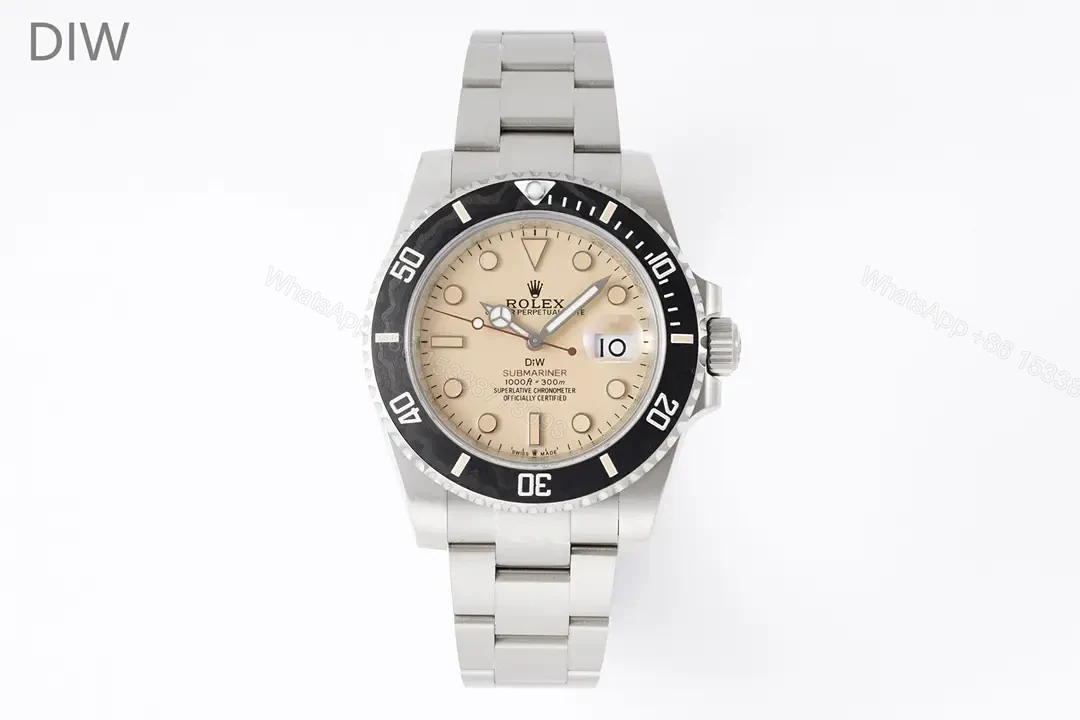 Best Rolex DIW Submariner Beige replica 40MM Oyster Bracelet Edition RG-DIW-SUB-BEIGE-OYSTER-40 — view 1