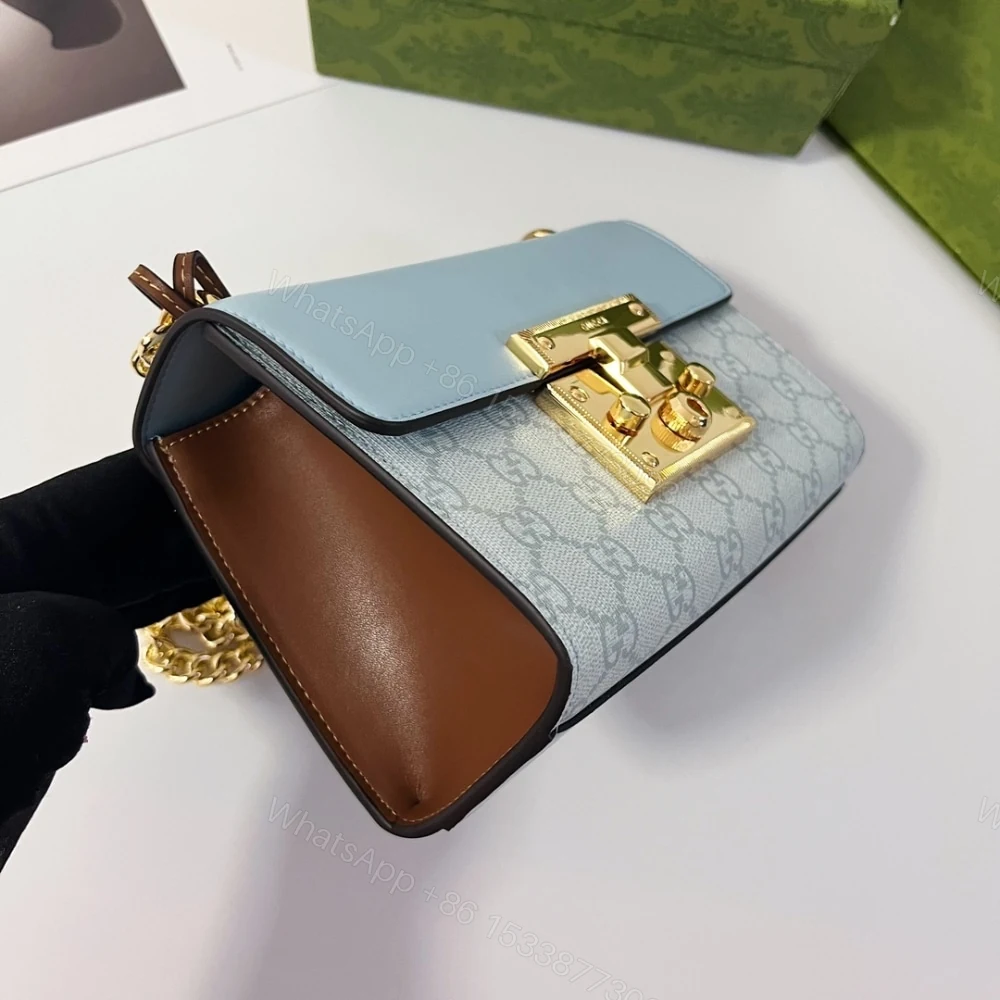 View 4 of Gucci Padlock Small Shoulder GG Supreme Dusty Blue 20Cm ‎