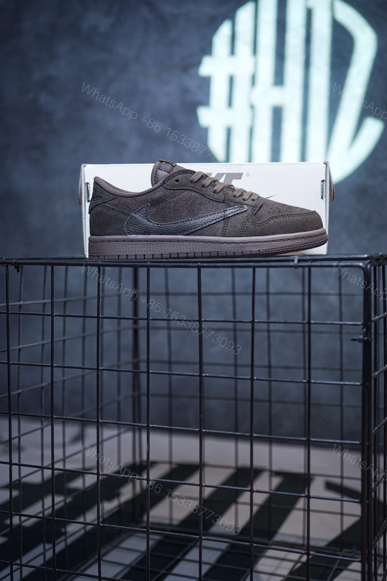 View 3 of Kid Shoes TS x Air Jordan 1 Low Velvet Brown