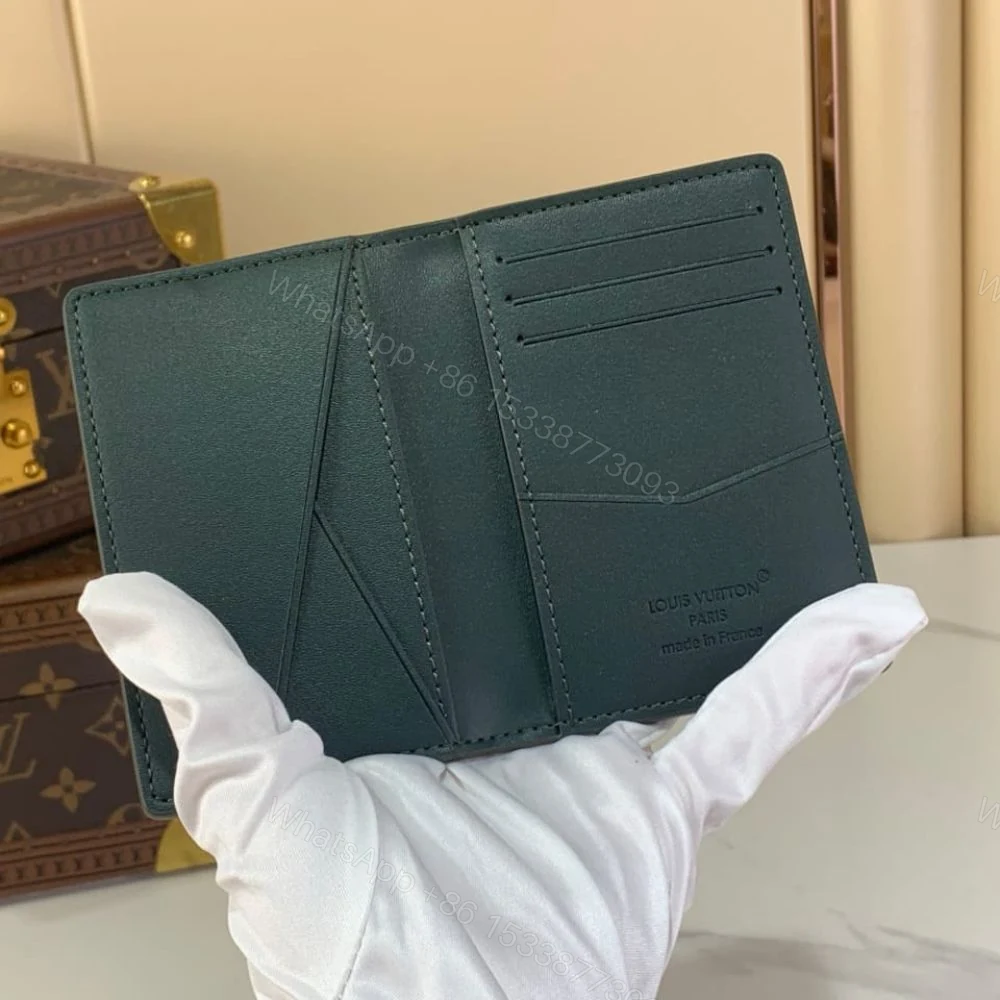 View 6 of Louis Vuitton Pocket Organizer Monogram Shadow Forest Green 14Cm M27149
