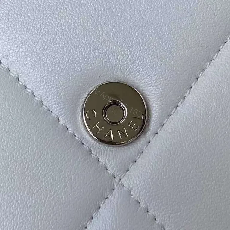 Quilted White Chain-Accent Flap Bag â€” Luxury Compact Tote — view 3