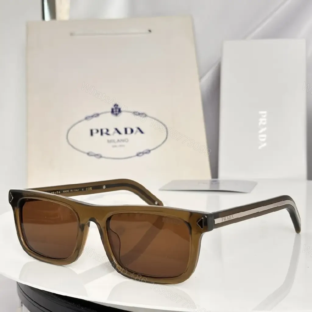 View 9 of Black Frame Clear Lenses Bold Oversized Glasses with PRADA Branding
