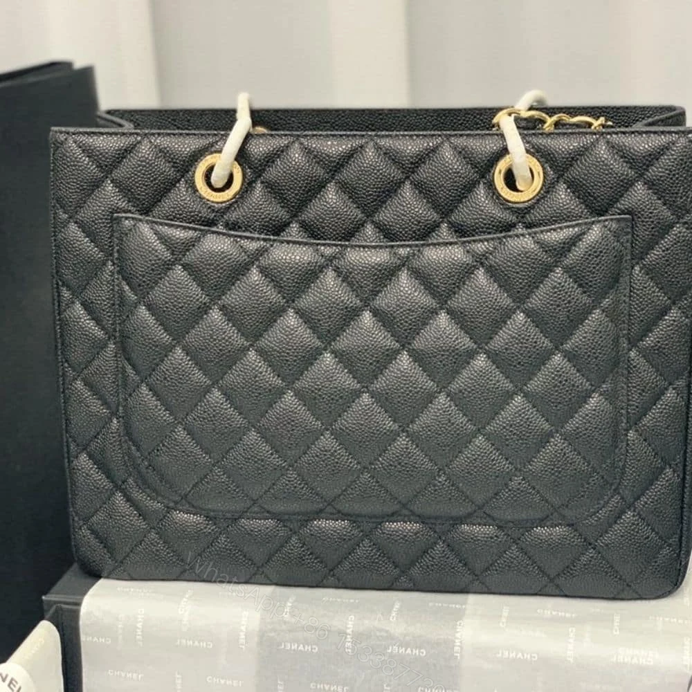 View 6 of Chanel Caviar Grand Shopping Tote Black 33Cm