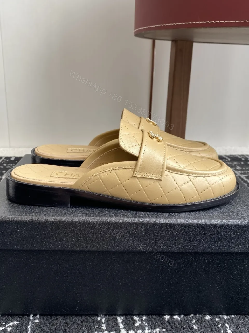 View 5 of Textured Leather Quilted Slides for Everyday Luxury