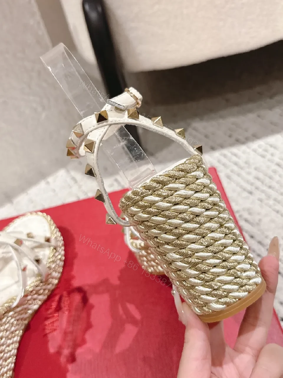 View 4 of Translucent Sandals with Studded Edge – Elevated Everyday Style