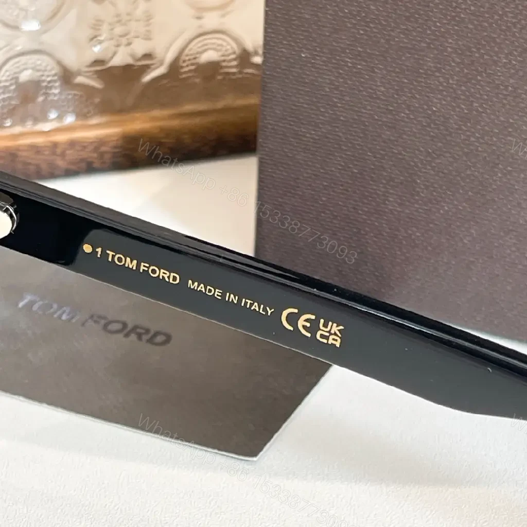 View 7 of Glossy Black Acetate Sunglasses, Modern Rectangular Style, Polarized Lenses
