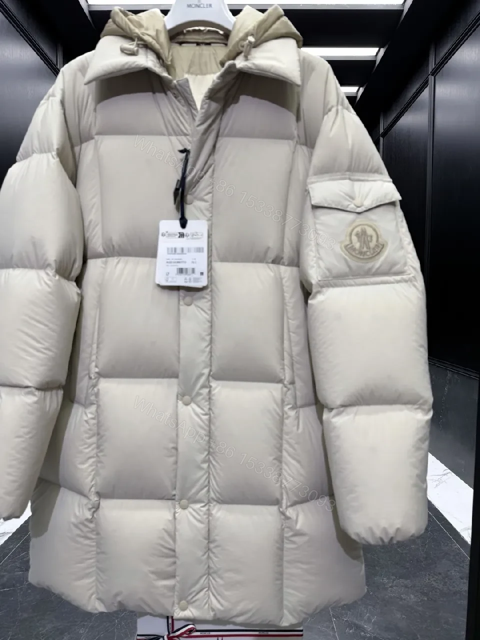 View 2 of Off-White-Trim Puffer Coat: Ultra-Warm, Subtle Luxury