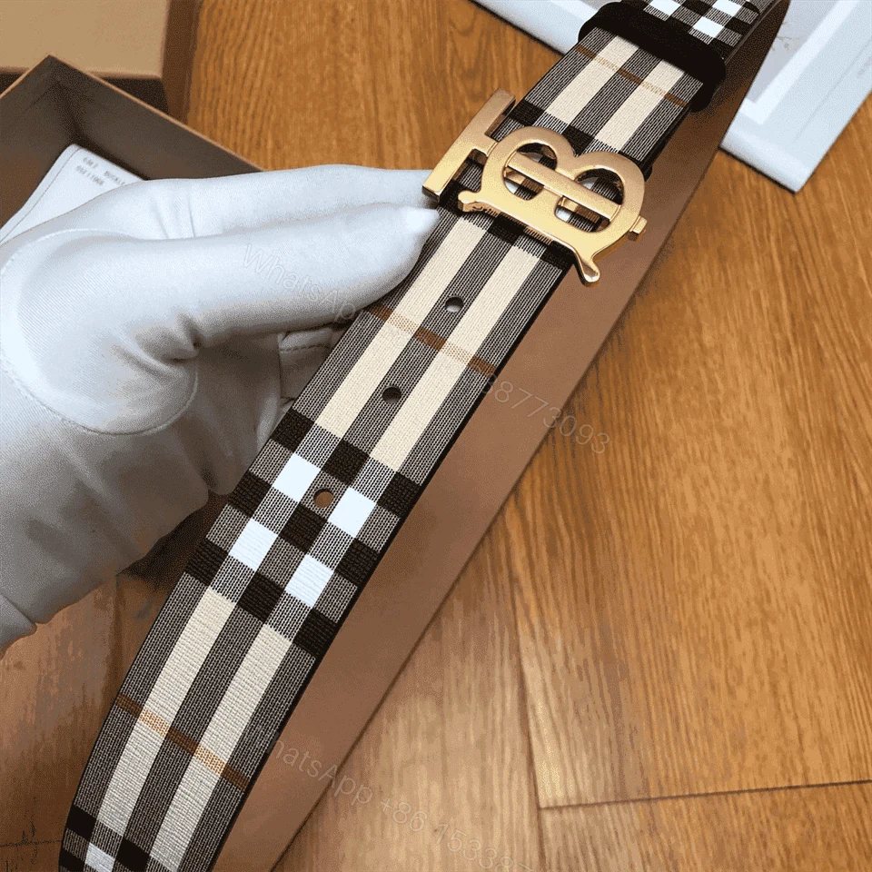 View 6 of BURBERRY REVERSIBLE MONOGRAM MOTIF VINTAGE CHECK BELT IN ARCHIVE BEIGE – B27