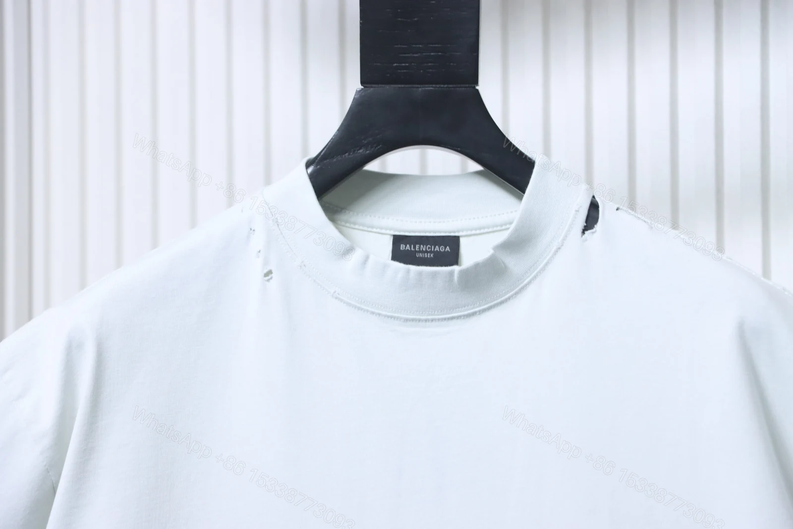 View 2 of Balenciaga Clothes 25SS Red American Graffiti Letter Tape Short Sleeve T-shirt white
