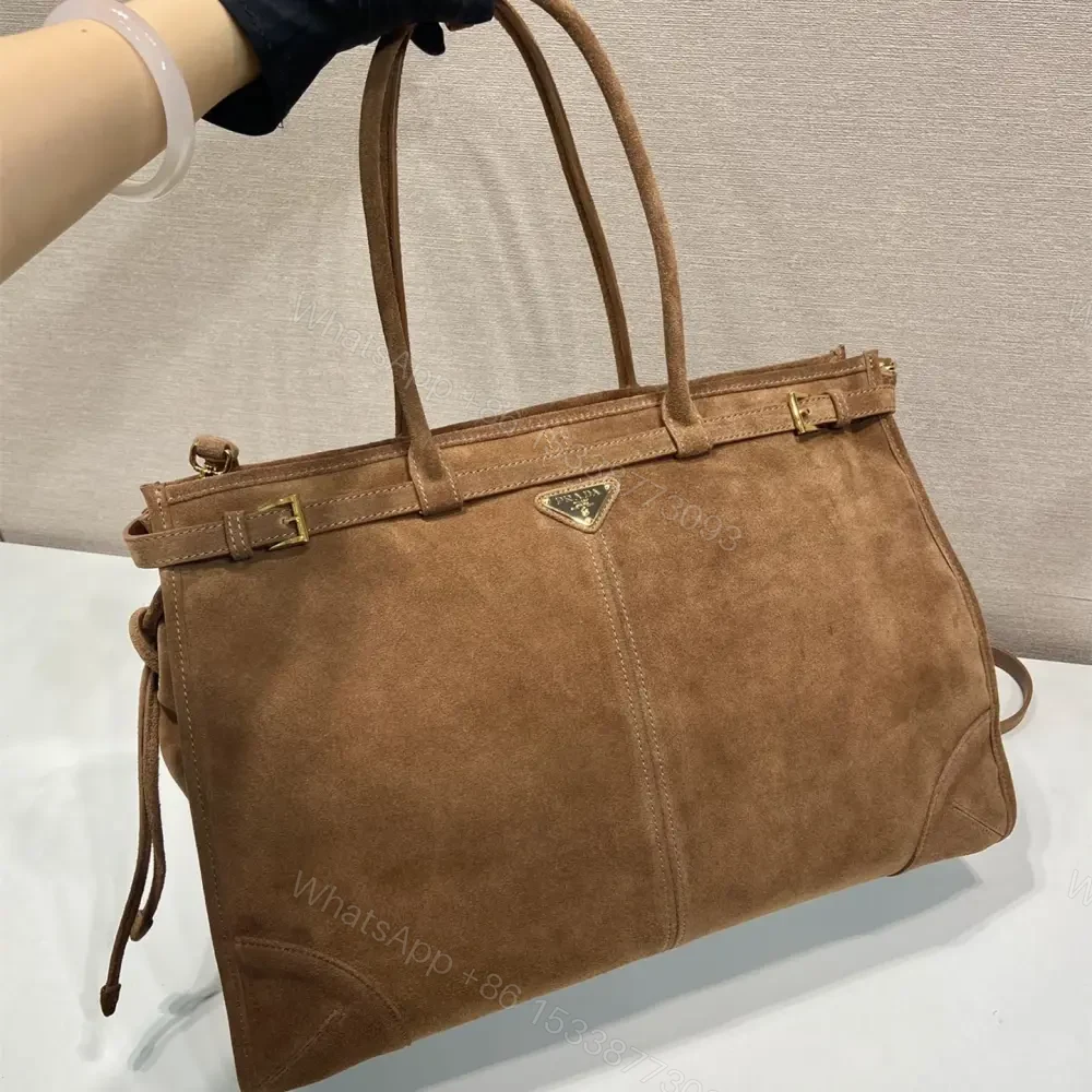 View 3 of 高仿Prada*Tote系列1BA439Nappa皮購物袋棕色大號免檢版