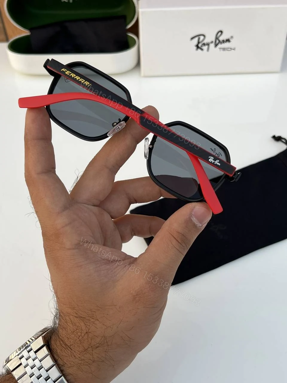 View 4 of First Copy RayBan 8810 Black Sunglasses