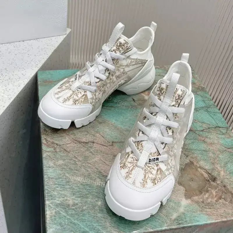 View 2 of DIOR D-CONNECT SNEAKERS WOMEN REVE D’INFINI TECHNICAL FABRIC WHITE/GOLD – CD195