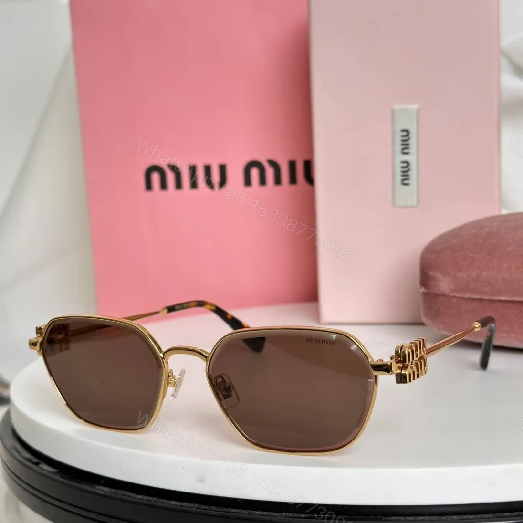 View 6 of Gold-Tone Hex Sunglasses with Cushioned Nose Pads