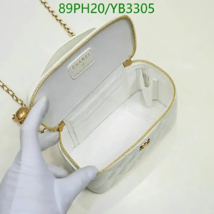 View 12 of Chanel Leather Vanity Black Bag with Chain YB33055
