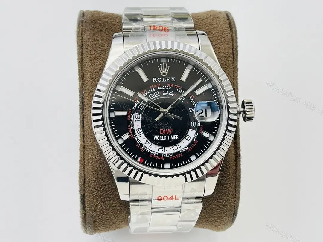 Fake Rolex Sky Dweller 326934 Best DiW Black Dial Oyster Bracelet 42MM 326934-0006 — view 1