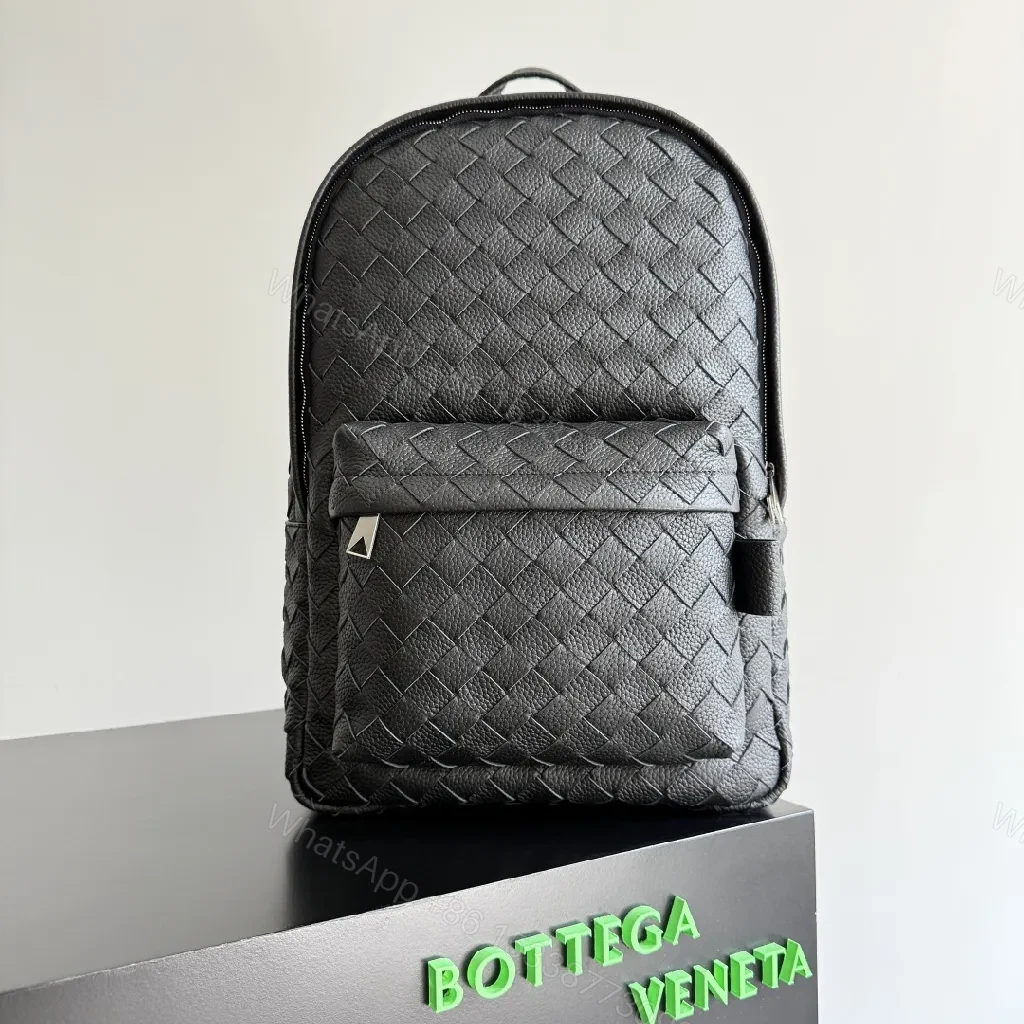 Compact Leather-Woven Backpack: Sleek Everyday Luxury — view 1
