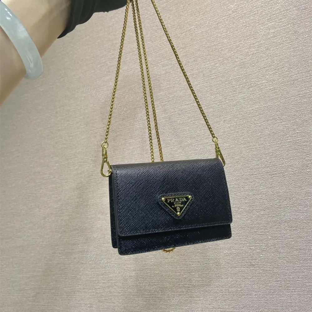 View 10 of 高仿Prada*1MR034金屬鏈條包黑色Mini款