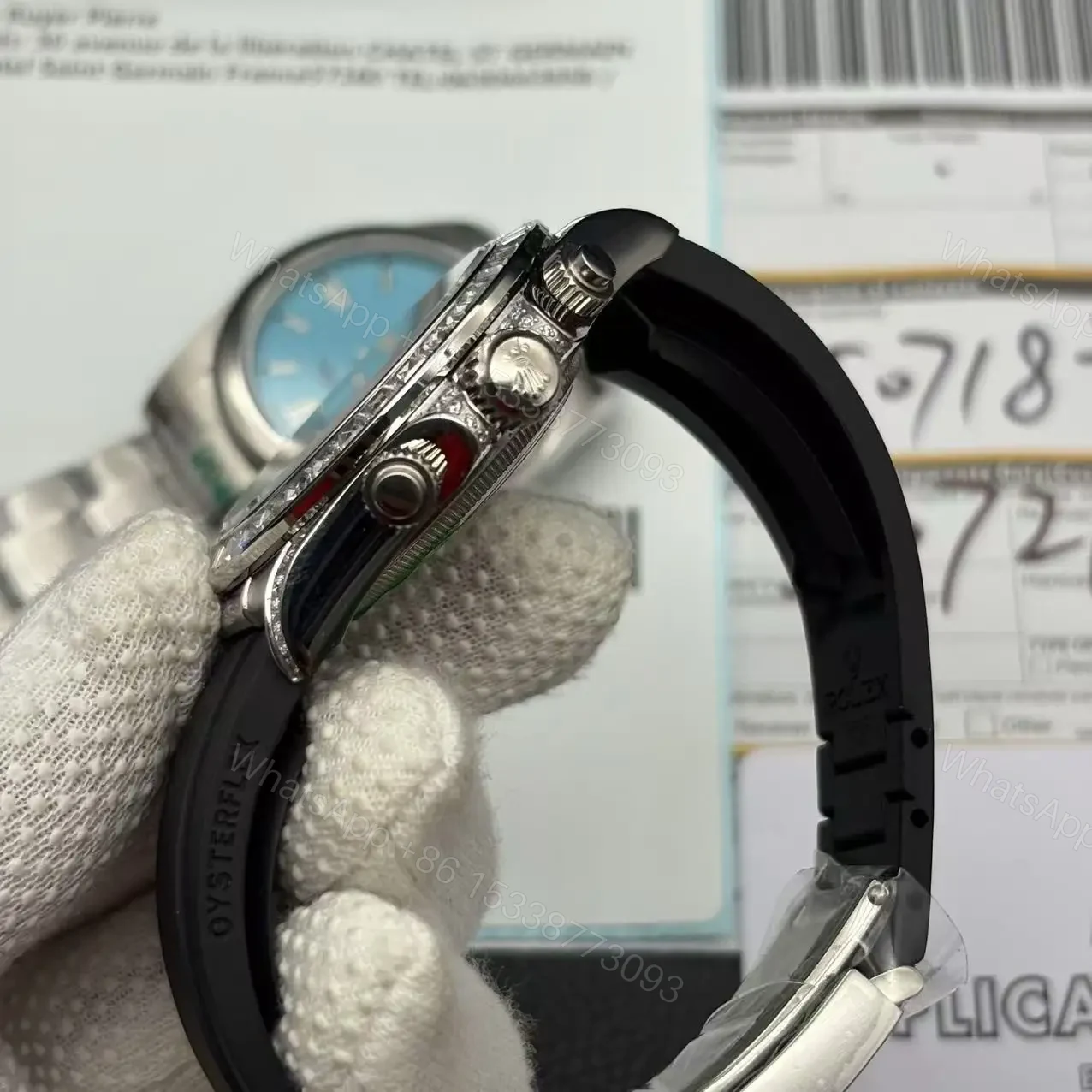 View 4 of Rolex Daytona Diamond Leather Strap Replica