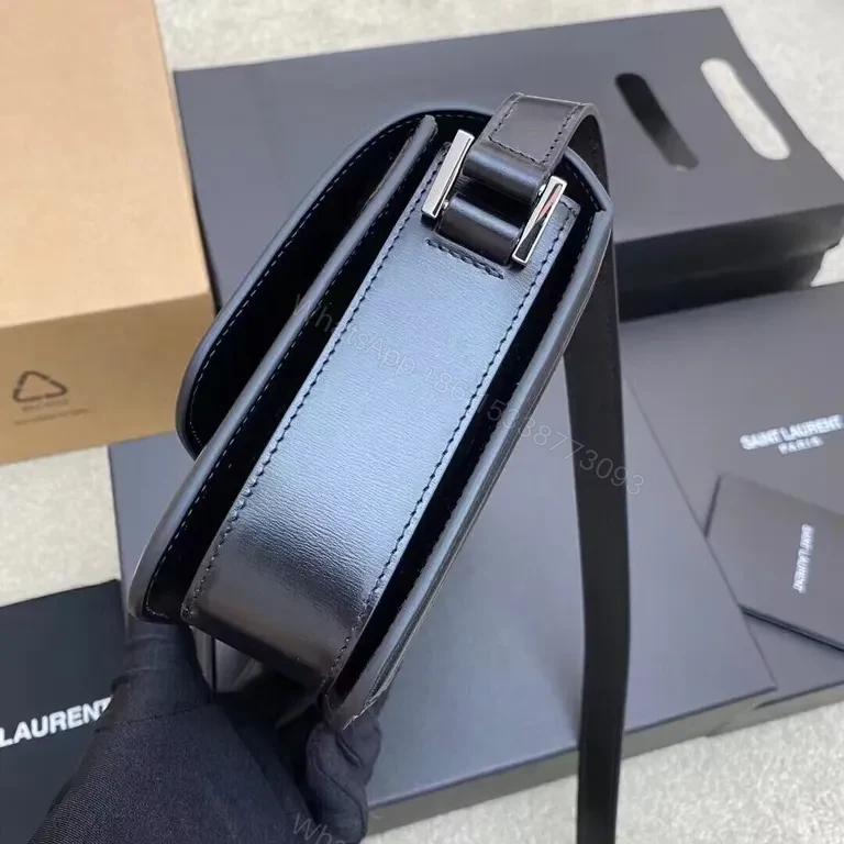 View 3 of Black Calfskin Saint Laurent Crossbody â€” Minimalist, All-Day Luxury