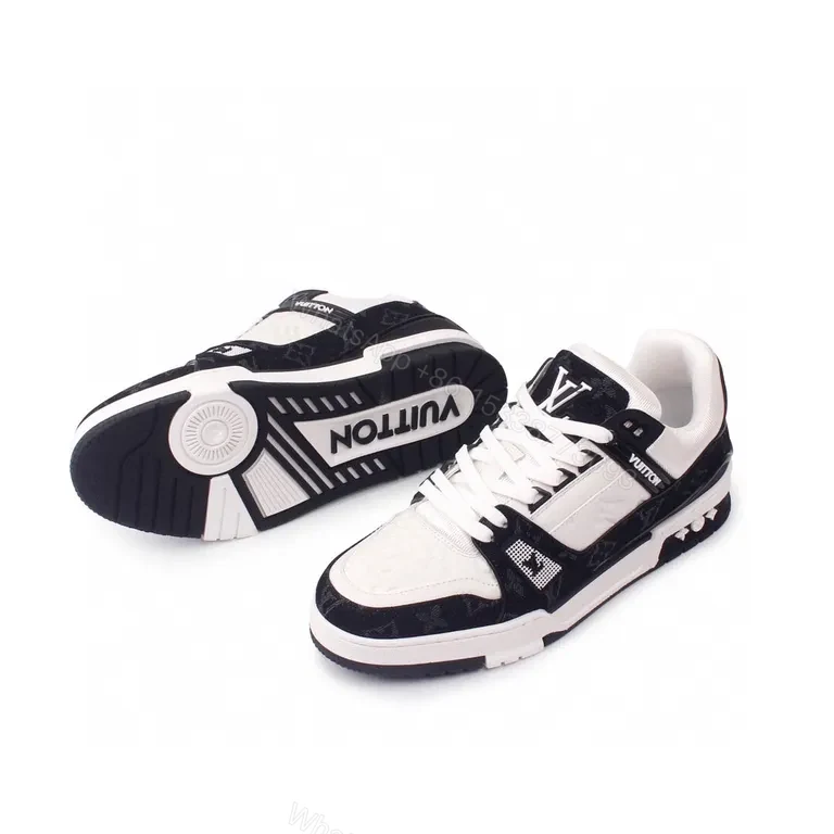 View 8 of Lux LV High-Top Sneakers: Black-White Premium Comfort