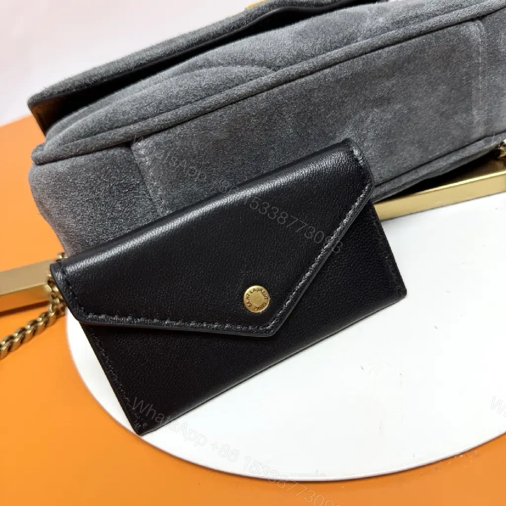View 7 of Velvet Shoulder Bag: Gold Logo, Chain Strap, chic style