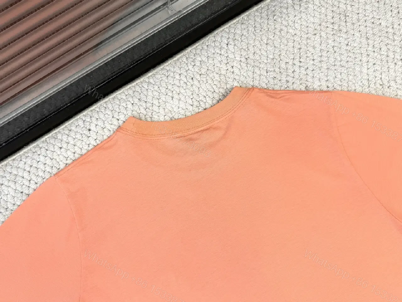 View 9 of Coral Cotton T‐Shirt with Subtle Logo – Everyday Luxury Comfort